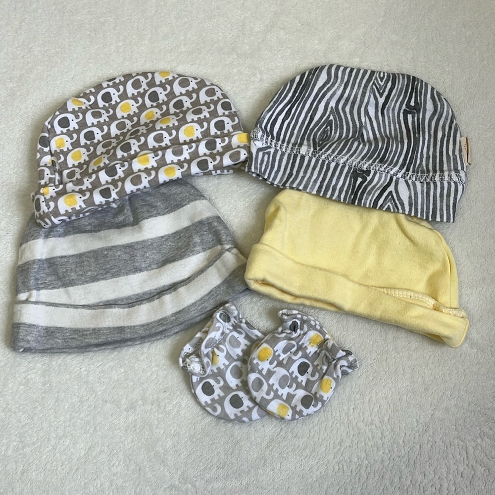 Gender Neutral Baby Hat and Mittens Bundle